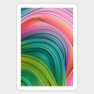 Stranded Horizon. Abstract Colorful Minimal Artwork Magnet